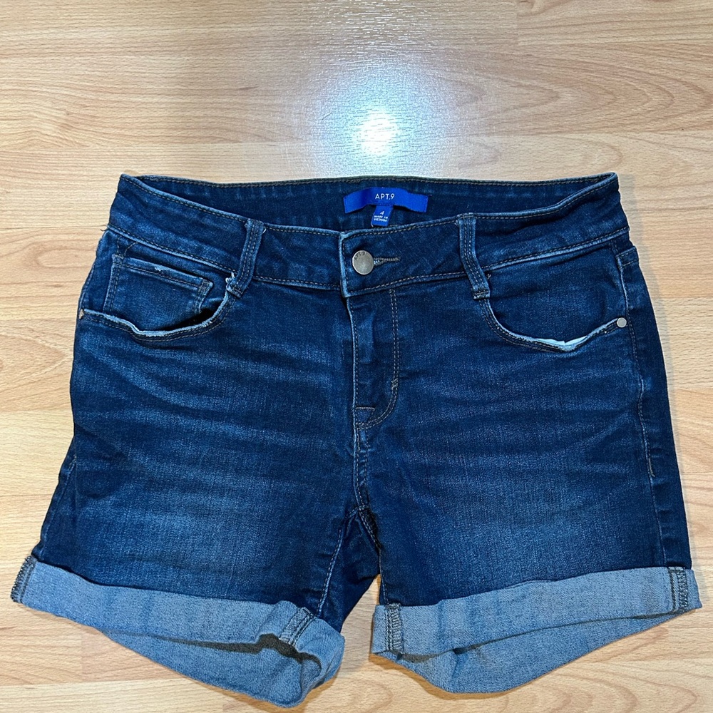 Size 4 Blue Jean Shorts with Rolled Cuff